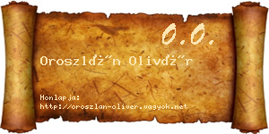Oroszlán Olivér névjegykártya